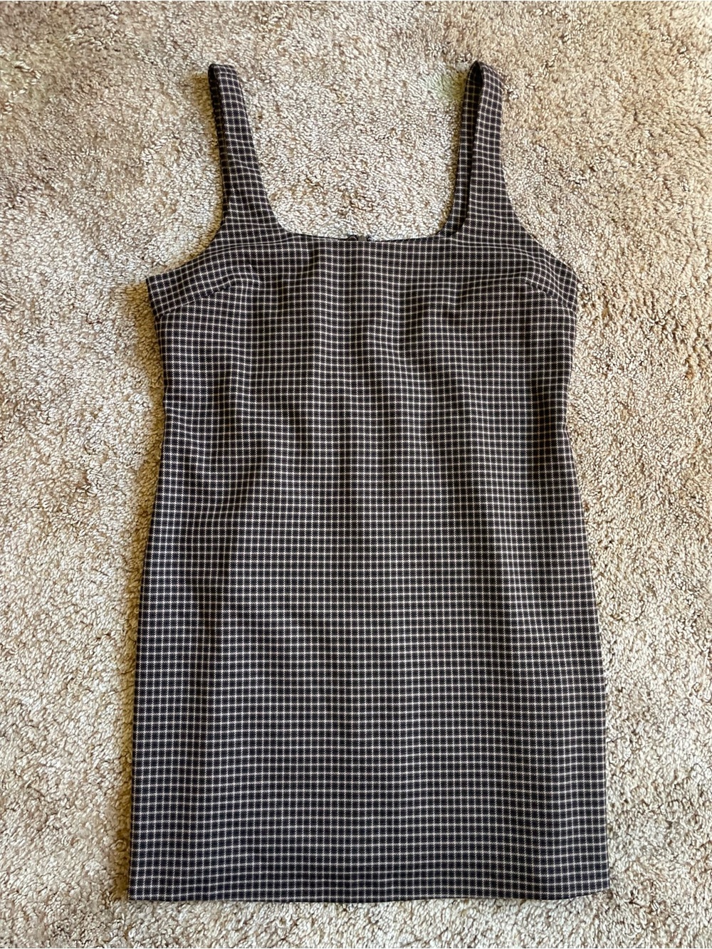 Banana Republic Mini Dress Fall Brown Black Checkered Women’s Size 12 Preppy